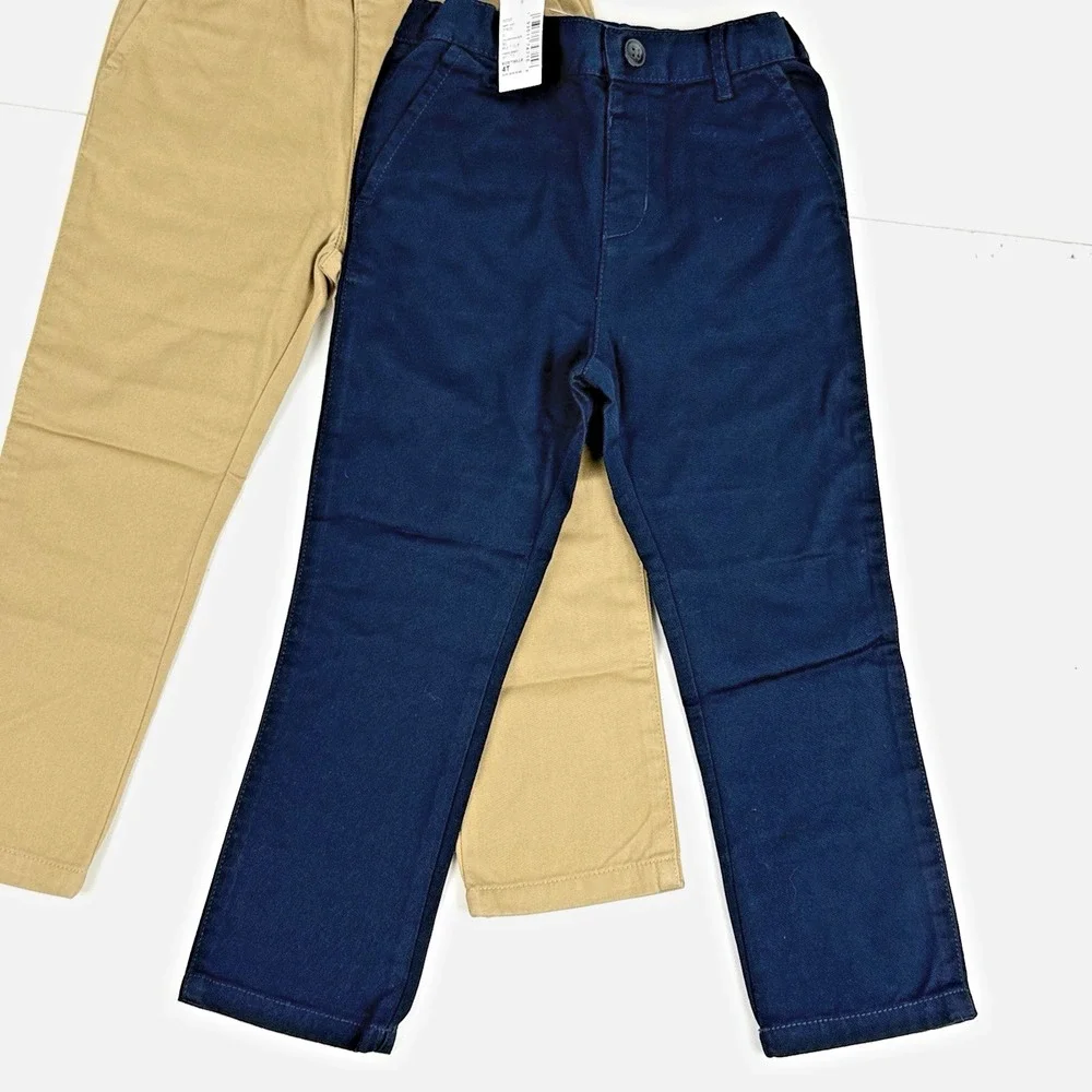 New Children Place School Uniform Pant Boy 4T Navy Blue Khaki Flax Chino Cotton